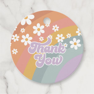 Retro Rainbow Thank You Favour Tags