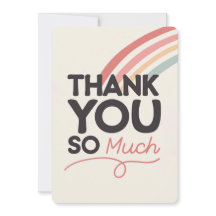 Retro Rainbow Thank You So Much Greeting Card