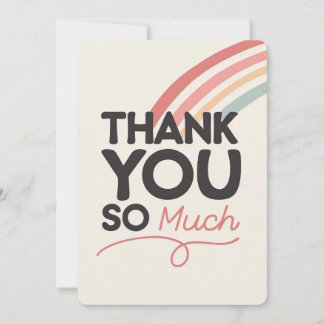 Retro Rainbow Thank You So Much Greeting Card