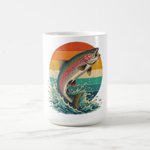 Retro Rainbow Trout Sunset Magic Mug