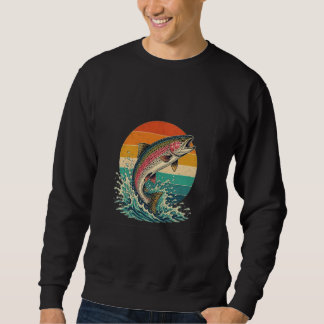 Retro Rainbow Trout Sunset Sweatshirt
