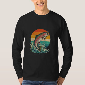 Retro Rainbow Trout Sunset T-Shirt
