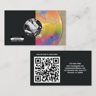 Retro Rainbow Vinyl Record Music Producer DJ Business Card