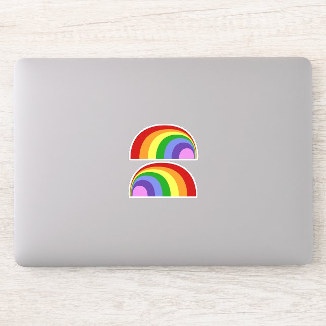 Retro Rainbow Vinyl Stickers (Computer)