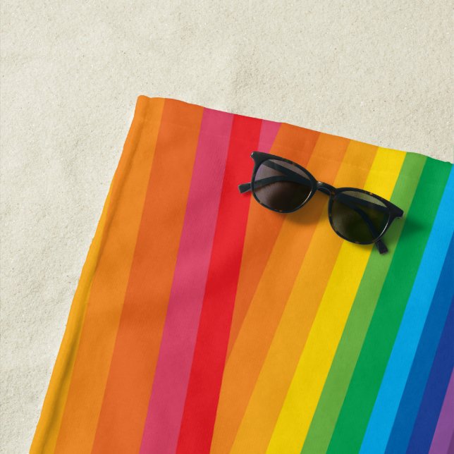 Retro Rainbows Beach Towel (In Situ)