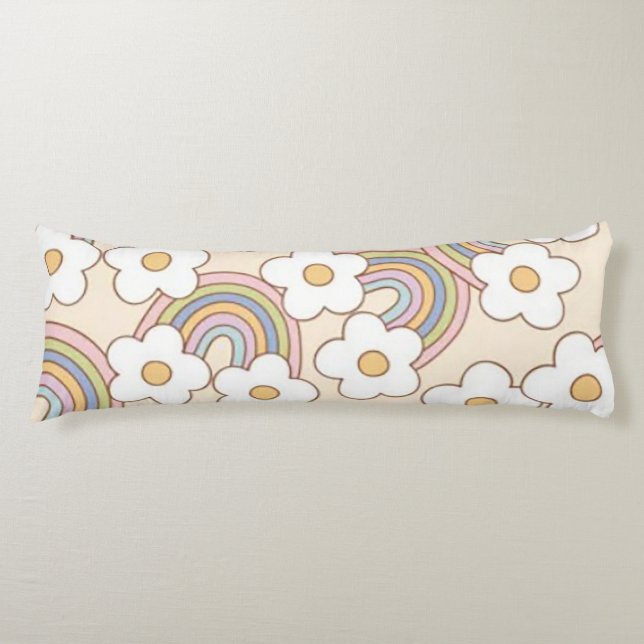 Retro Rainbows Body Pillow (Front)