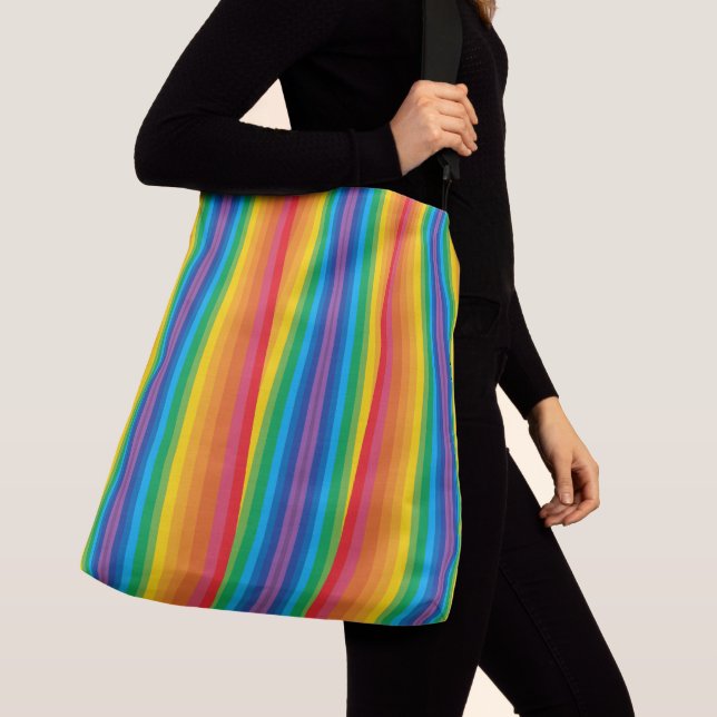 Retro Rainbows Crossbody Bag (2 Sizes) (Close Up)
