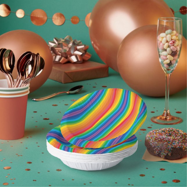 Retro Rainbows Paper Bowls Paper Plate (Multi)