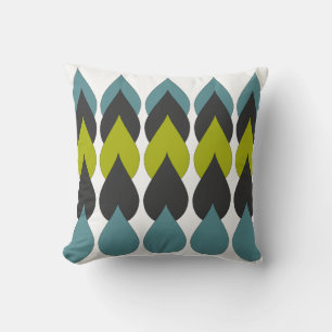 Retro Raindrops5 Throw Pillow