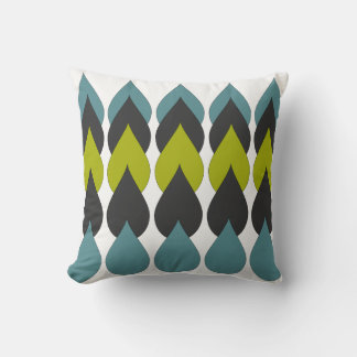 Retro Raindrops5 Throw Pillow