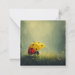 Retro Raindrops: Simple Shapes, Playful Ladybugs Card
