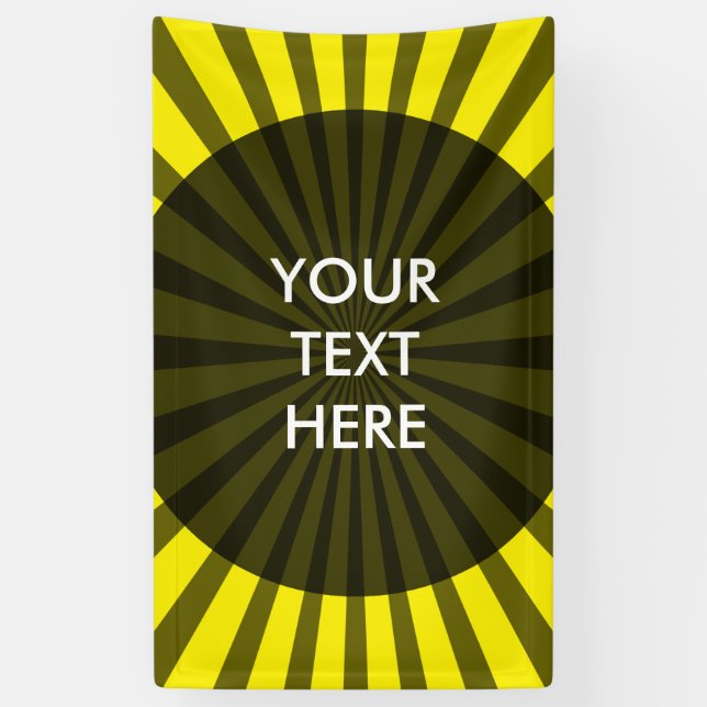 Retro Rays black transparent + your idea Banner (Vertical)