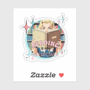 Retro Reading is my Superpower Bookish Sticker