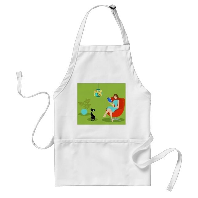 Retro Reading Woman Apron (Front)