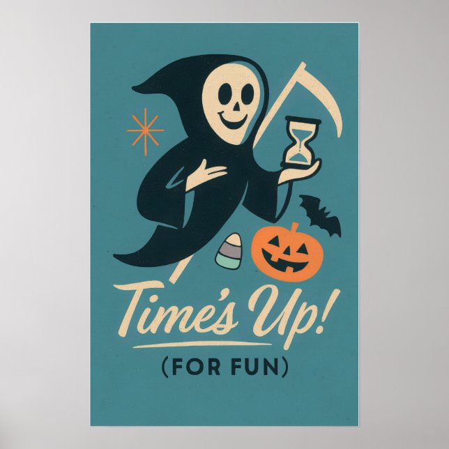 Retro Reaper Halloween Art Poster (Front)