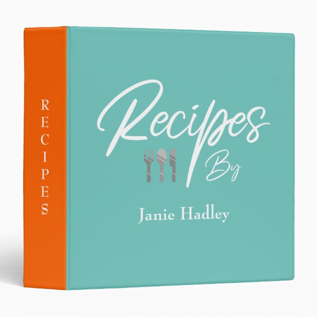 Retro Recipe Book 3 Ring Binder (Front/Spine)