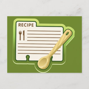 Retro Recipe Card Kitchen Tools Striped