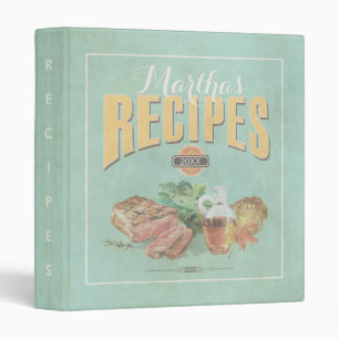 Retro Recipes Watercolor ID373 Binder