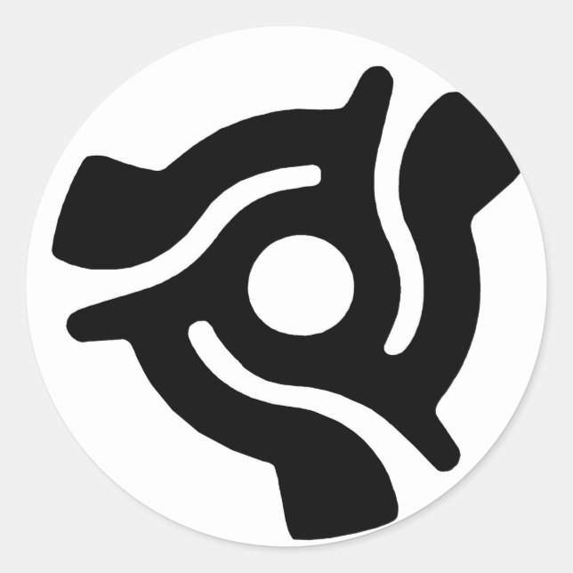 Retro Record Center Image LP 45s Classic Round Sticker (Front)