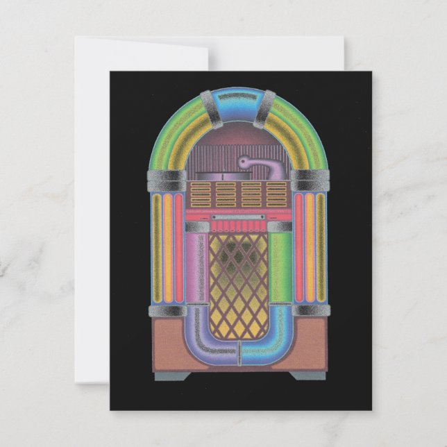 Retro Record Hop Jukebox Music Reunion Invitation (Front)