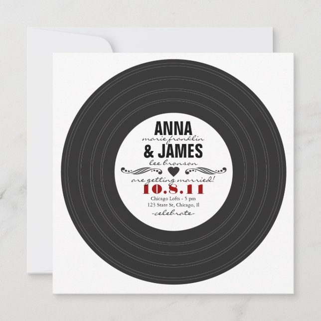 Retro Record Invitation (Front)