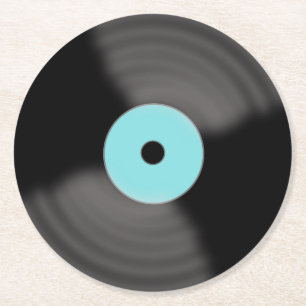 Retro Record Paper Drink Party Coasters