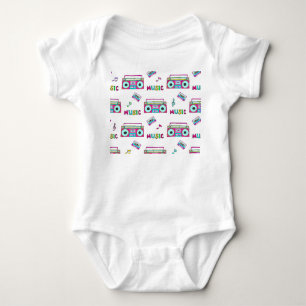 Retro Recorder Tape Seamless Baby Bodysuit