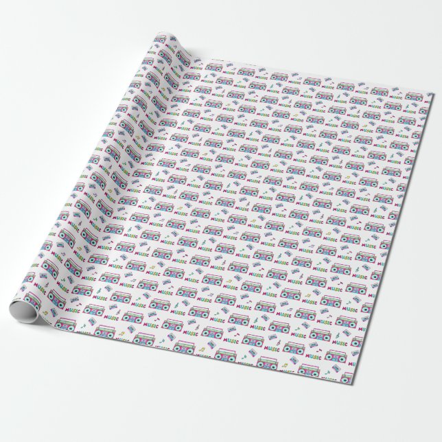 Retro Recorder Tape Seamless Wrapping Paper (Unrolled)
