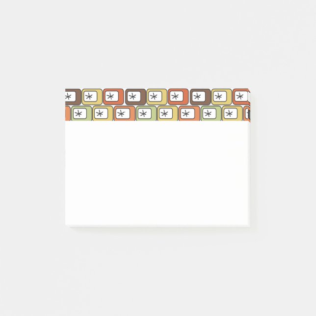 Retro Rectangles with Starbursts  Post-it Notes (Front)