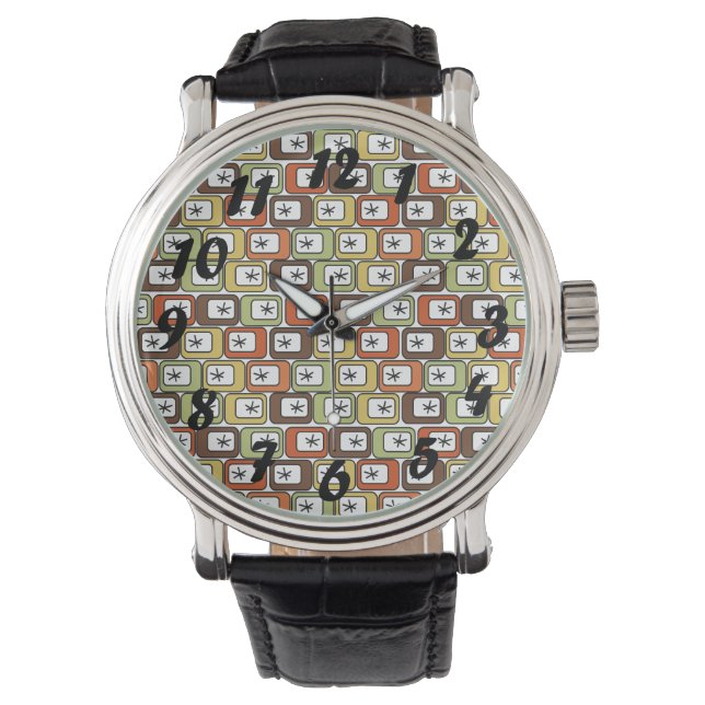 Retro Rectangles with Starbursts  Watch (Front)