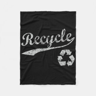 Retro Recycle Sporty Environmental  Fleece Blanket