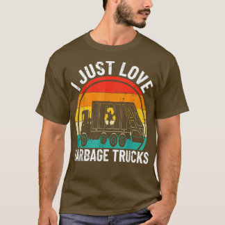 Retro Recycling Trash Trucks Tee I Just Love Garba
