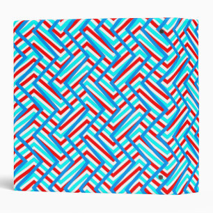 Retro red and blue graphic print binder