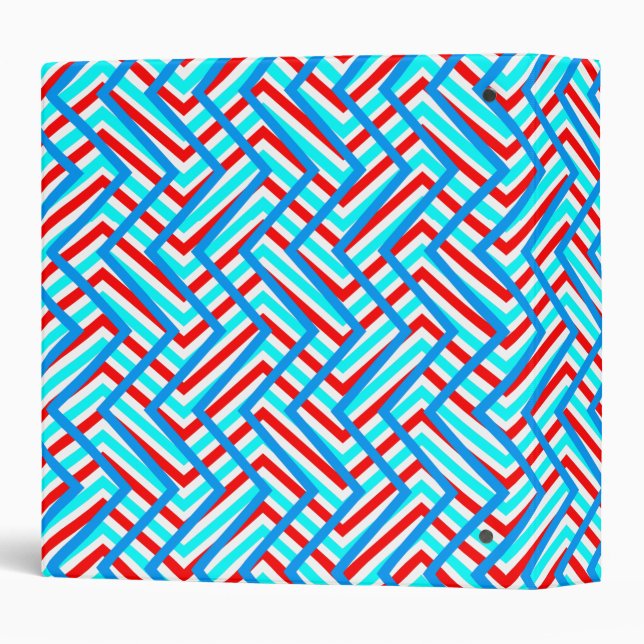 Retro red and blue graphic print binder (Back/Spine)