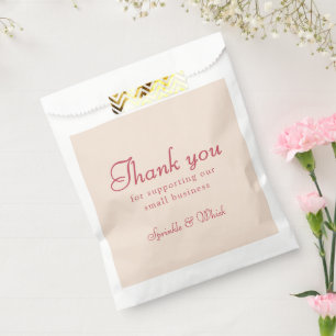Retro Red And Cream Thank You Bakery Favour Bag