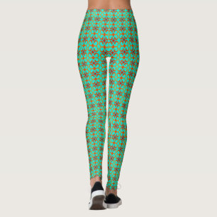 Retro Red and Green Pattern Leggings