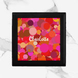 Retro Red and Pink Circle Pattern Gift Box<br><div class="desc">Gorgeous pink and red abstract circle confetti background.  Colourful and bold.  Personalize with your/recipient name.  Make a statement!</div>