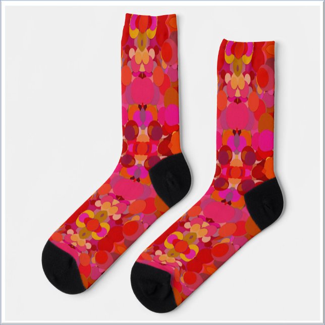 Retro Red and Pink Unique Fashion Socks (Creator Uploaded)