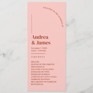 Retro Red and Pink Weddding Ceremony Program