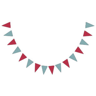 Retro Red and Teal Camper Bunting Flags