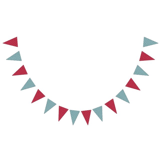 Retro Red and Teal Camper Bunting Flags (All)