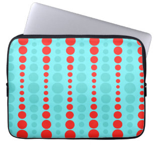 Retro Red and Turquoise Dots Laptop Sleeve