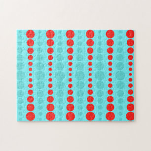 Retro Red and Turquoise Dots Puzzle