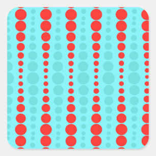 Retro Red and Turquoise Dots Stickers
