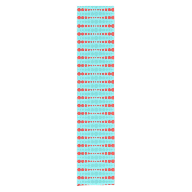 Retro Red and Turquoise Dots Table Runner (Front)