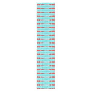 Retro Red and Turquoise Dots Table Runner