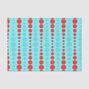 Retro Red and Turquoise Dots Tissue Paper