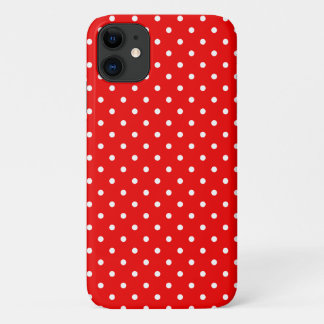 Retro Red and White Polka Dots iPhone 11 Case