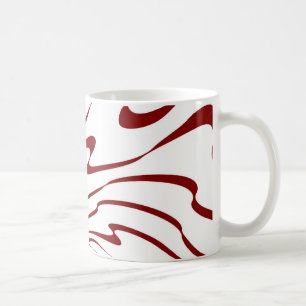Retro Red and White Waves Abstract Art 2 Coffee Mug
