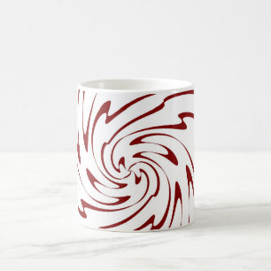 Retro Red and White Waves Abstract Art Coffee Mug